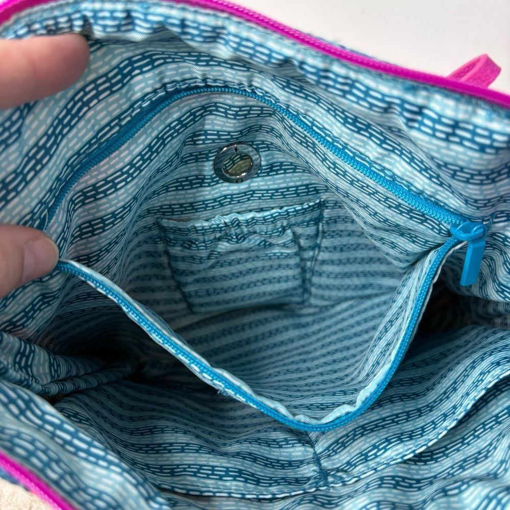 Vera Bradley Superbloom Iconic Hipster Crossbody Bag Pink Floral Slim File Bag - Picture 6 of 8